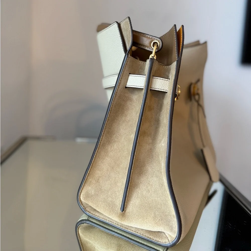 Tory Burch Lee Radziwill Pebbled Leather Double Bag $1,320